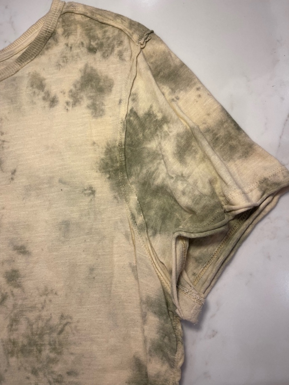 We The Free Women’s Tie-Dye Short Sleeve Tee in Beige and Olive - Picture 5 of 13